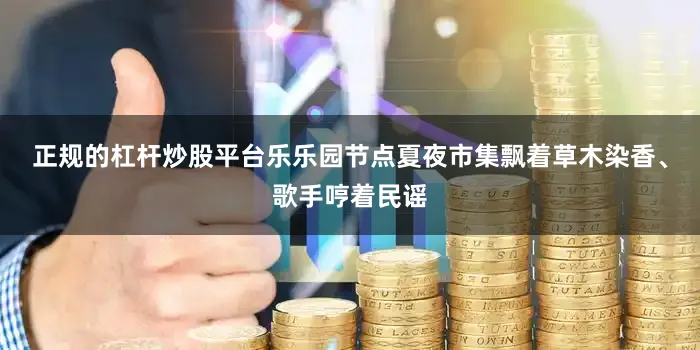 正规的杠杆炒股平台乐乐园节点夏夜市集飘着草木染香、歌手哼着民谣